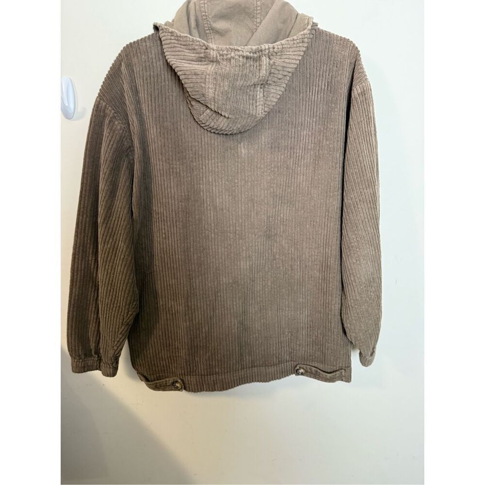 Zara Women’s Corduroy Hooded Military Jacket Tan Medium - Picture 3 of 3